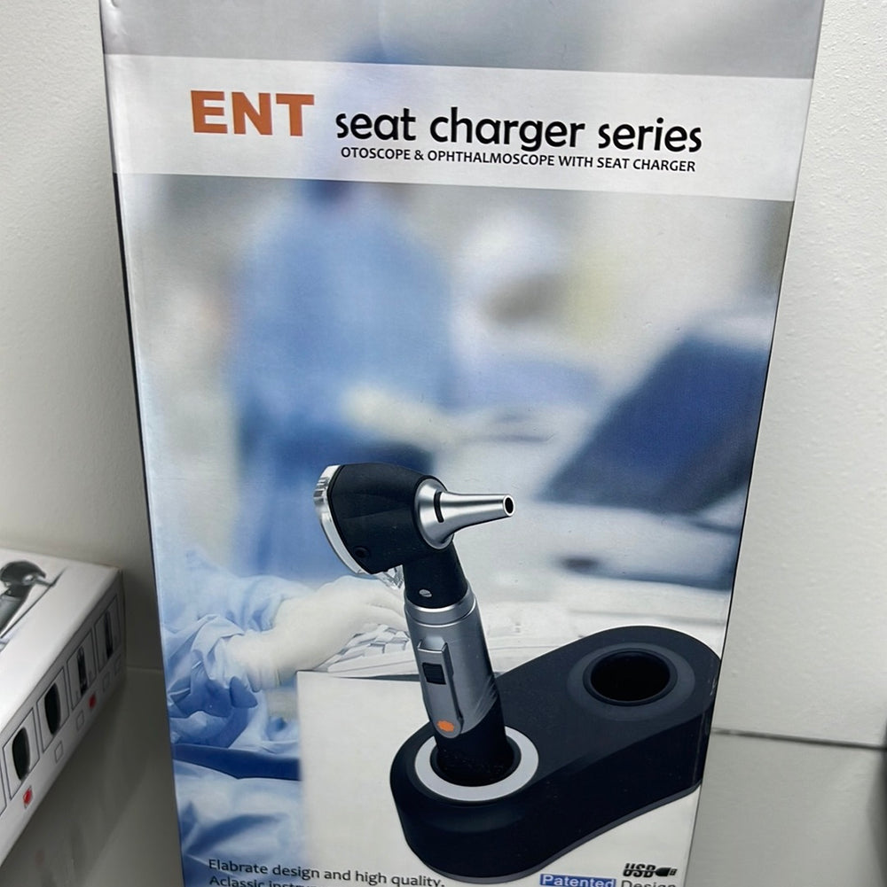 ENT Diagnostic Set: Rechargeable LED Fiber Optic Otoscope and Ophthalmoscope